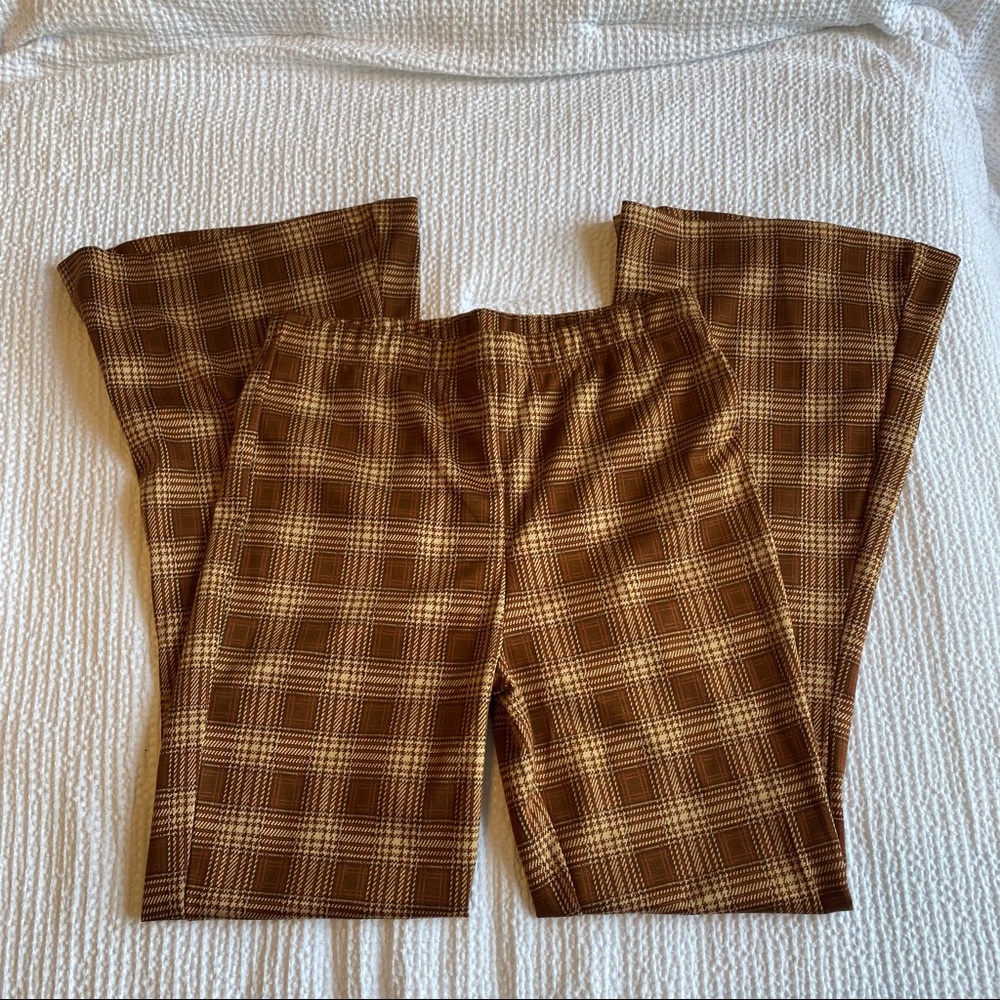 plaid flare pants